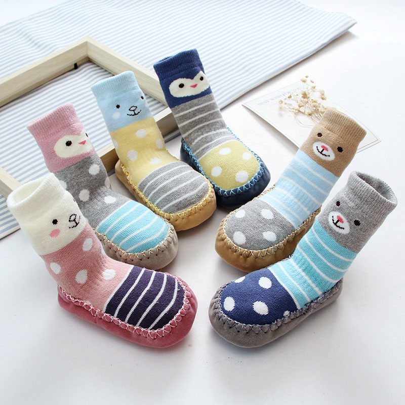 春秋嬰兒鞋襪寶寶襪防滑地板襪毛圈學(xué)步襪0-6-12月1-3歲兒童襪子